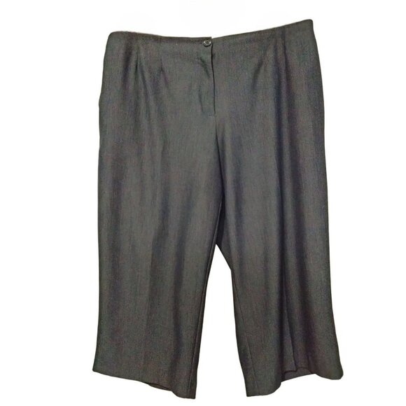 Avenue Womens Gray Size 18 Pleated Side Pocket Capri Cropped Slacks - Picture 2 of 7